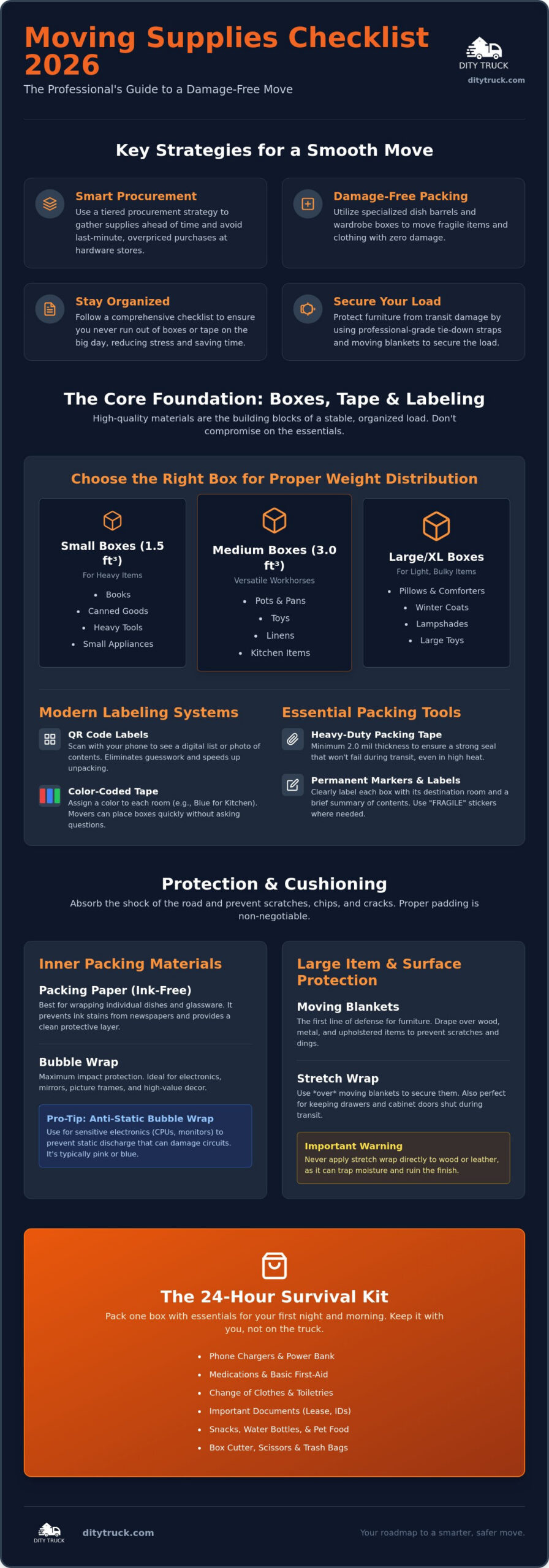 The Ultimate Moving Supplies Checklist 2026: Everything You Need for a DIY Move
